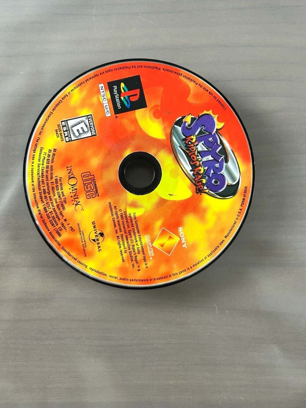Spyro 2 Ripto’s Rage PS1 Sony PlayStation 1 1999 Disc Only Untested
